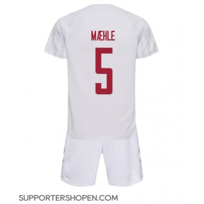 Danmark Joakim Maehle #5 Bortatröja Barn VM 2022 Kortärmad (+ korta byxor)